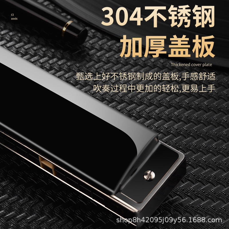 GUOGUANG HARMONICA 24 홀 폴리포니 C 키 초보자 학생 어린이 자율 학습 장기 악기 소개
