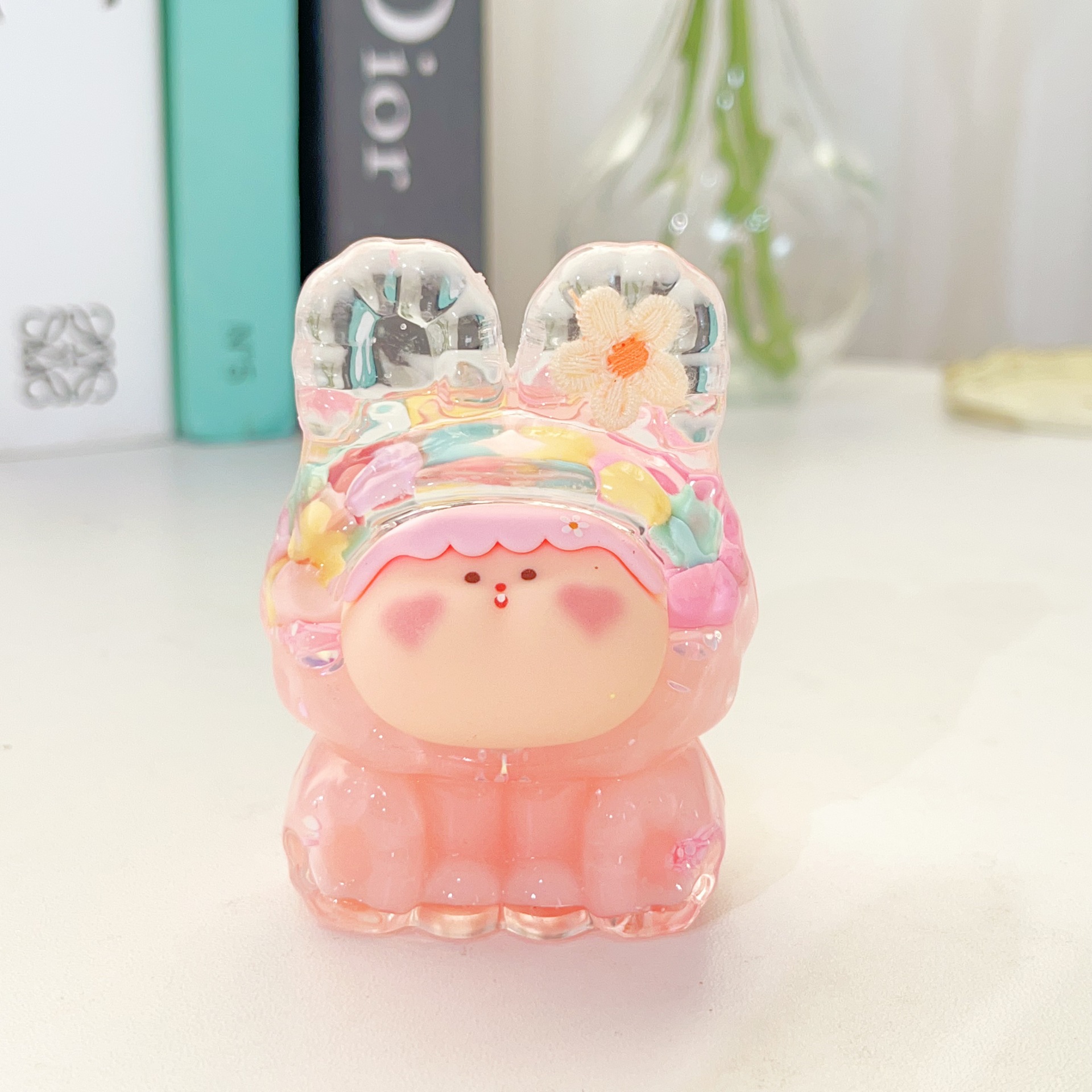 小號莉莉絲奶豆帶小花-粉色