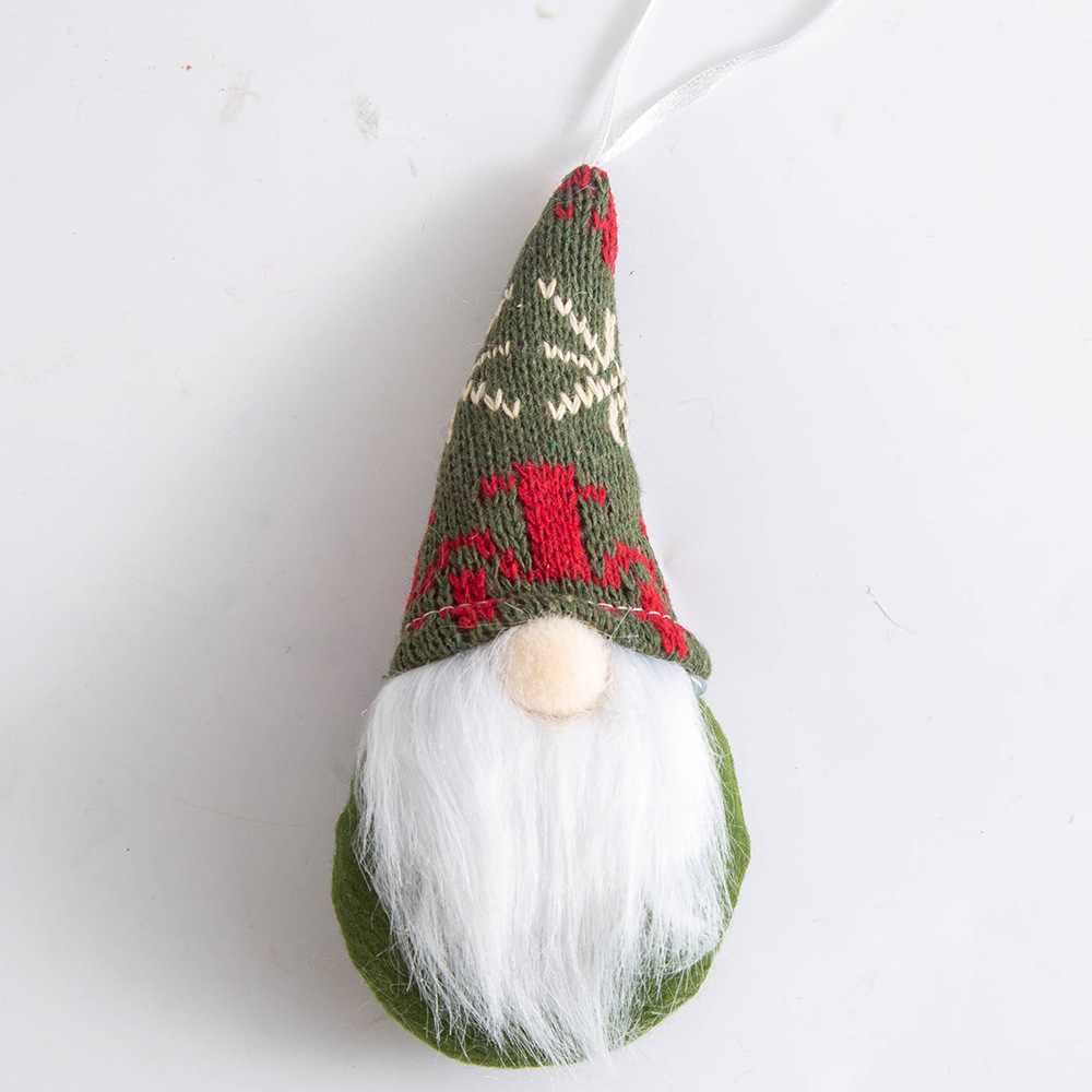 Nuevos colgantes de decoración de Navidad transfronterizos colgantes de árbol de Navidad muñeca sin cara enano viejo pequeño colgente