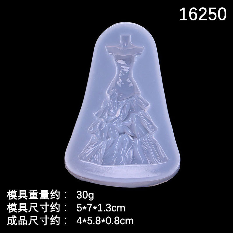 Espejo princesa pettiskirt vestido molde de silicona hecho a mano bricolaje aromaterapia fragante piedra cristal epoxi decoración la Mesa