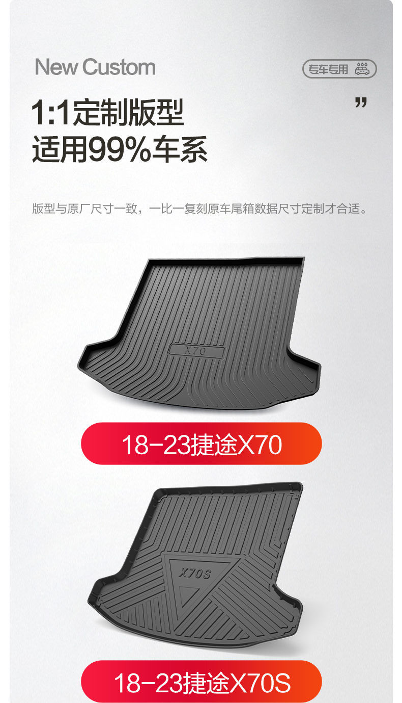 Chery Jietu X70Plus Special Tpe Trunk Mat Car Supplies Interior Modification 2025 Trunk Mat