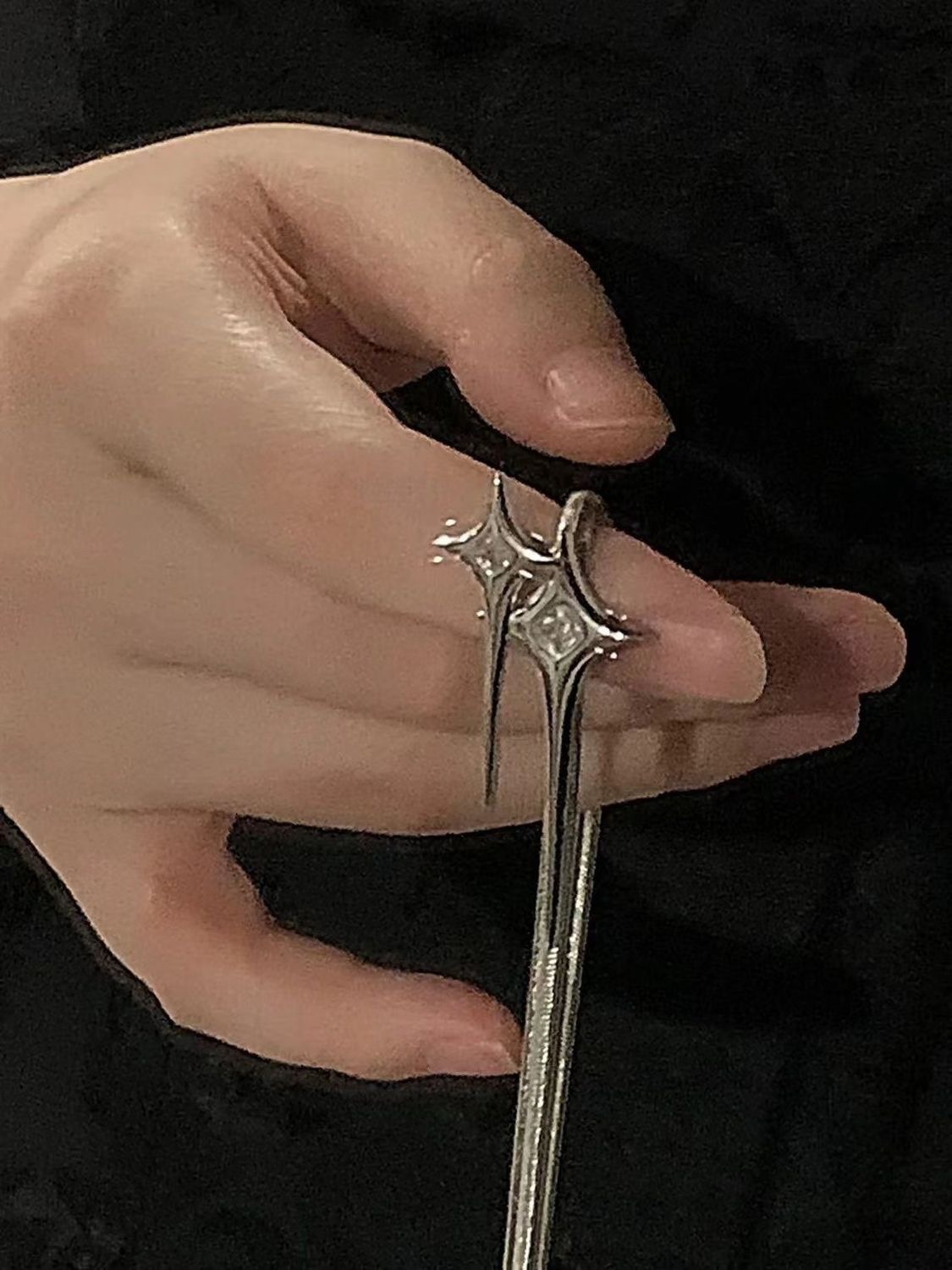 Daily Occasion Titanium Steel Material Star Pattern Ig Style Star Titanium Steel Inlay Zircon Necklace