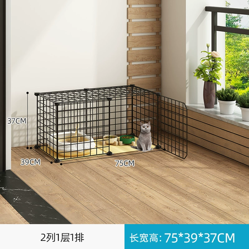 Cat Cage Double-Layer Indoor Pet House, Integrated Litter Box, Multi-Layer Kit