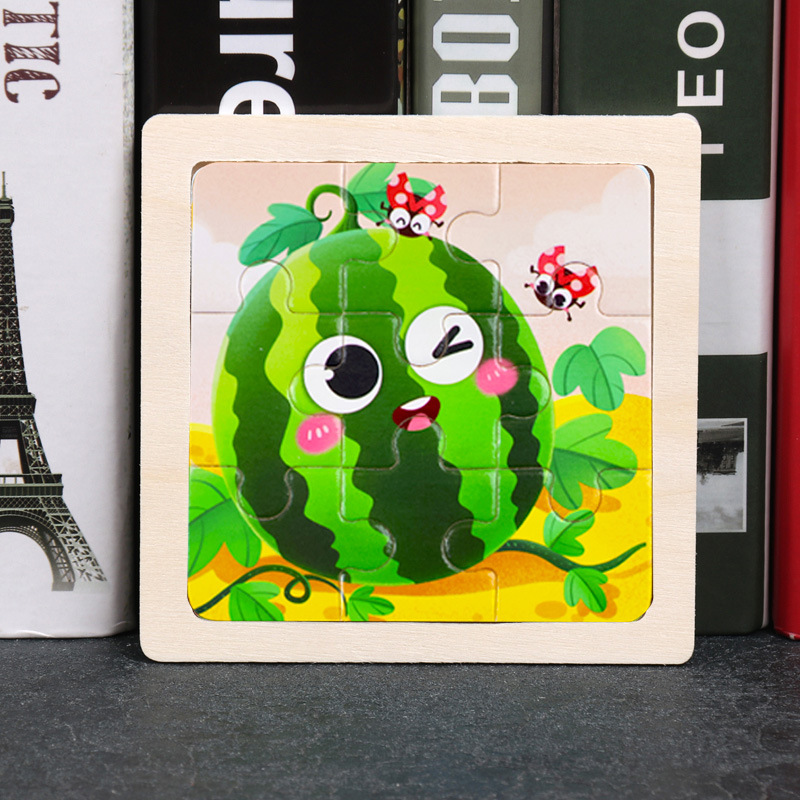 Puzzle pequeño plano de madera de 9 piezas Animal Ocean Traffic Kindergarten Educación temprana Juguetes educativos Puzzle simple de entrada