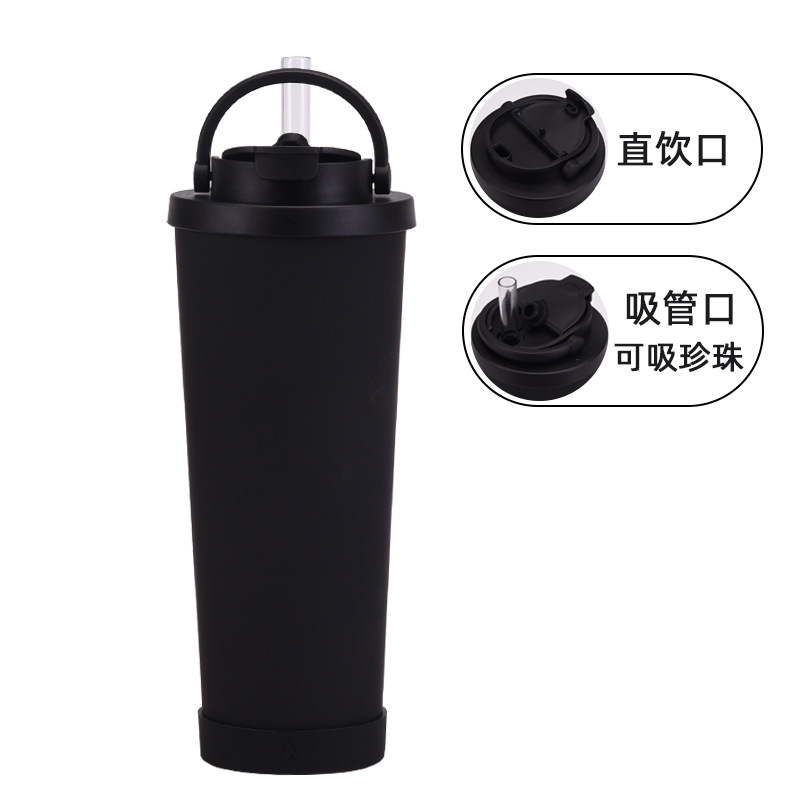 2024 nuevo 830ml gran capacidad ventosa conveniente manejar una taza doble taza grande agujero paja taza de agua
