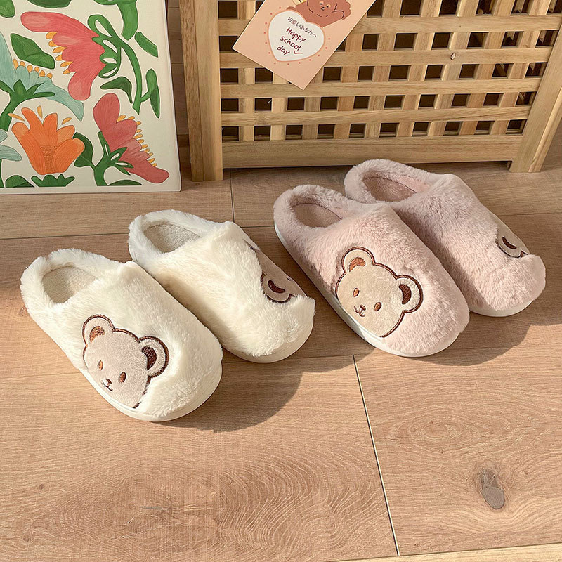 Cixi Cotton Slippers Spring & Fall Women's Winter Home Use Indoor Non-Slip Home Warm Winter Plush Men's Customization