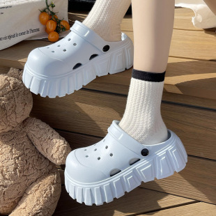 Baotou Slippers Women's Outer Wear 2025 New Non-Slip Height-Increasing Thick Bottom Feces-Treading Fashionable Sandals and Slippers for Women in Summer