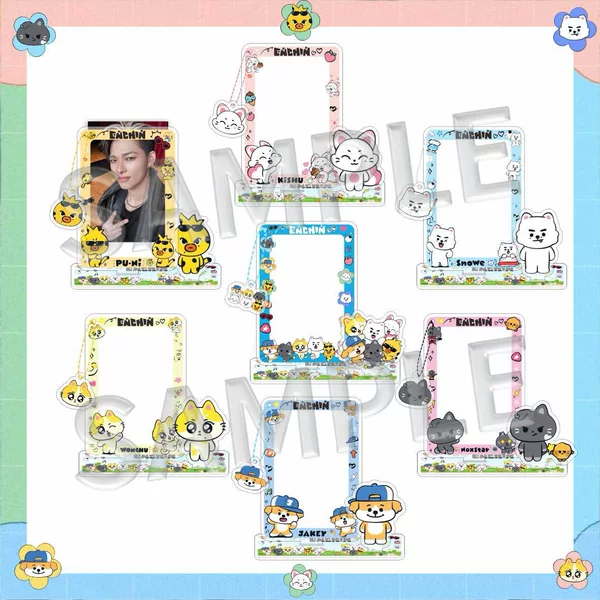 26-year E-N new cartoon card-insert photo frame, double-slot stand-up card holder, small card storage bag, accessories, celebrity merchandise