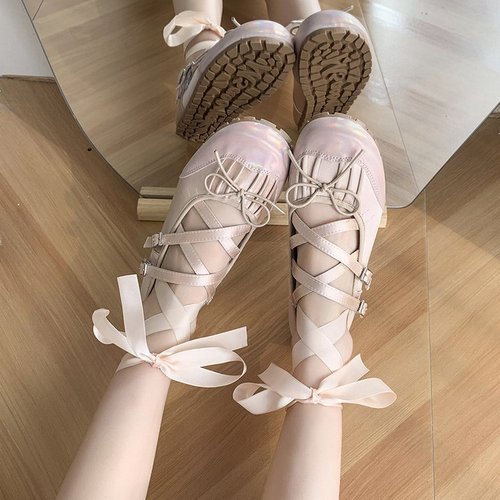 【youshilai】时尚芭蕾鞋女2024春季新款小众个性时尚单鞋跳舞鞋