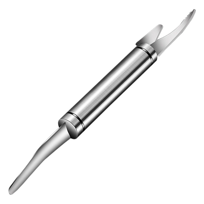 Cuchillo de hilo de pescado y camarones de doble cabeza Cuchillo especial multifuncional para recoger hilo de camarones
