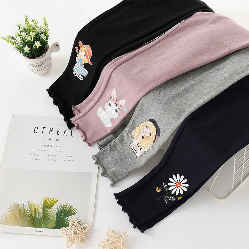Хлопковые тонкие осенние л leggings, детские весенние брюки для девочек, западный стиль, детская одежда