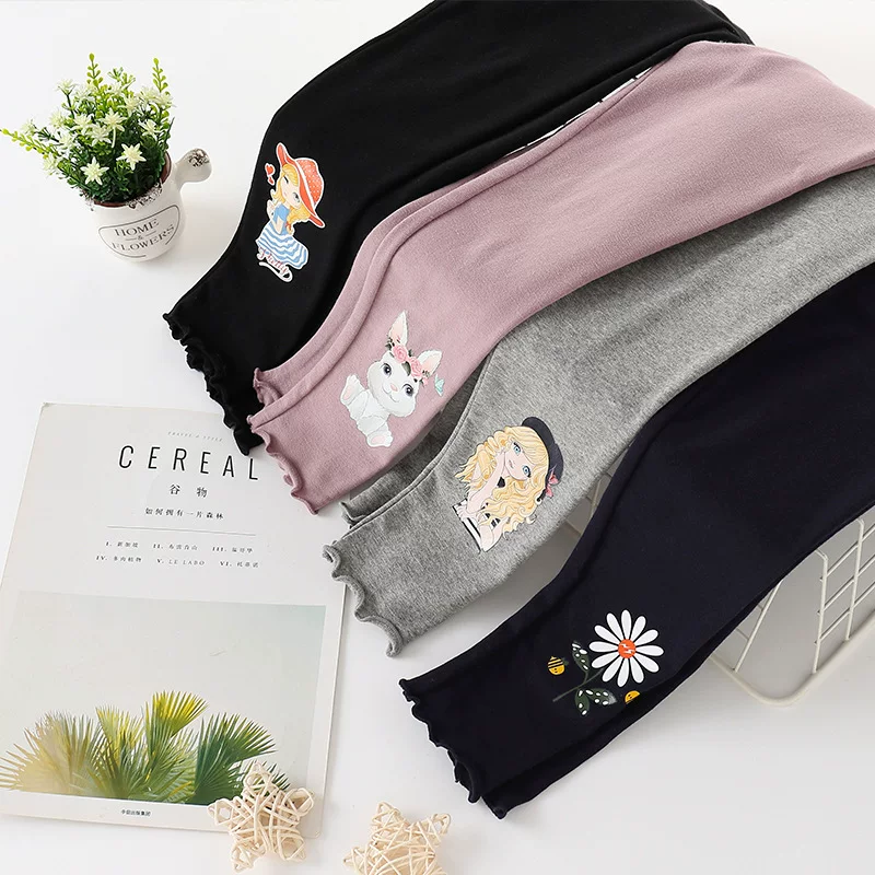 Хлопковые тонкие осенние л leggings, детские весенние брюки для девочек, западный стиль, детская одежда