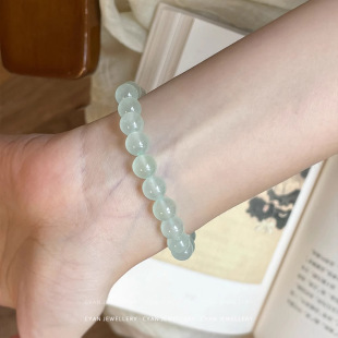 ""Canglang""Cyan New Chinoiserie National Style Transfer Beads Mint Chrysoprase Bracelet Bracelet Elastic Niche Gift