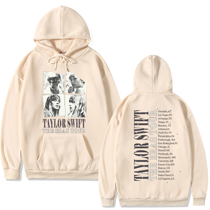 Cross-border New Taylor Swift Times Tour Apricot Long-sleeved Pullover Casual Loose Hoodie