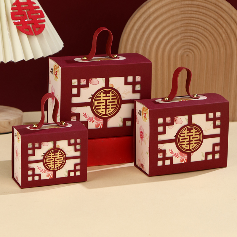 Caja de dulces de boda atmósfera caja de regalo de dulces portátiles caja de embalaje de boda caja vacía caja de cartón bolsa de dulces de boda