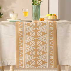 波西米亞風家用餐桌客廳幾何裝飾加厚滌綸布藝防水防油隔熱桌旗