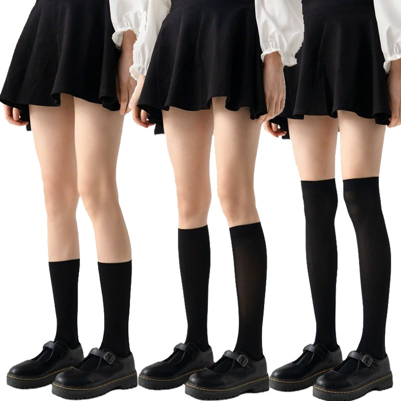 Thin Japanese high boots, velvet colored swan, knee socks for elementary school students