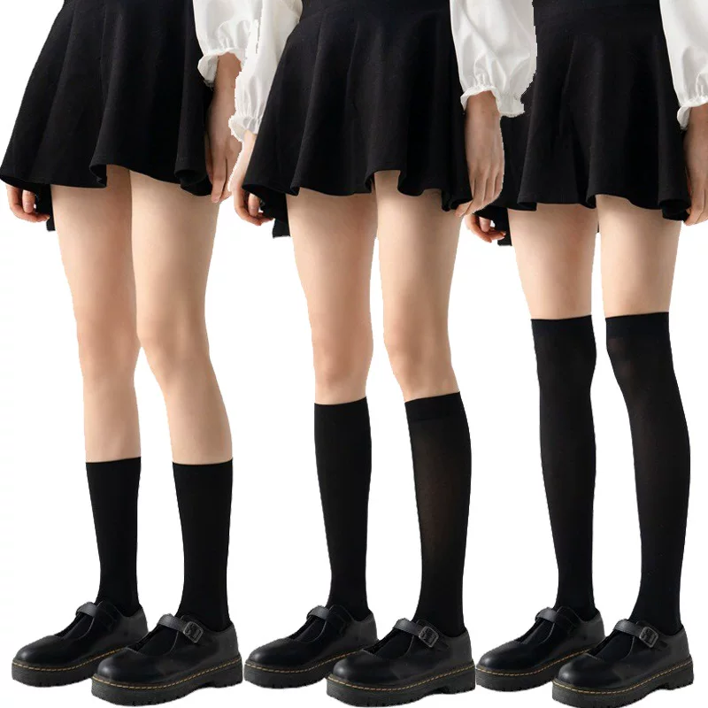 Thin Japanese high boots, velvet colored swan, knee socks for elementary school students