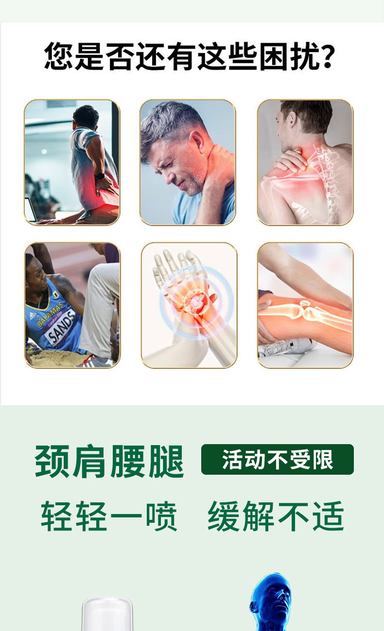 Deer Sinew Pain Relief Spray External Analgesic Spray for Lumbar Neck Shoulder Joint Hand Foot Numbness 60ml in use