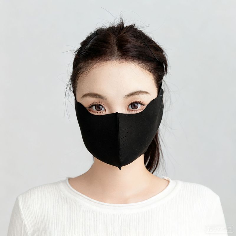 秋冬季女高颜值保暖口罩护眼角防风防寒加绒加厚透气户外保暖面罩|undefined