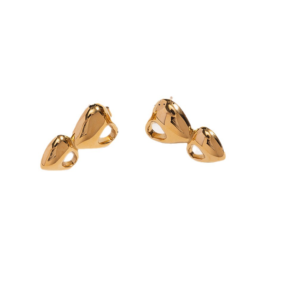 Tina Europa y los Estados Unidos transfronterizos INS viento red 18K oro acero inoxidable exagerado en forma de corazón pendientes de amor universal pendientes mujeres
