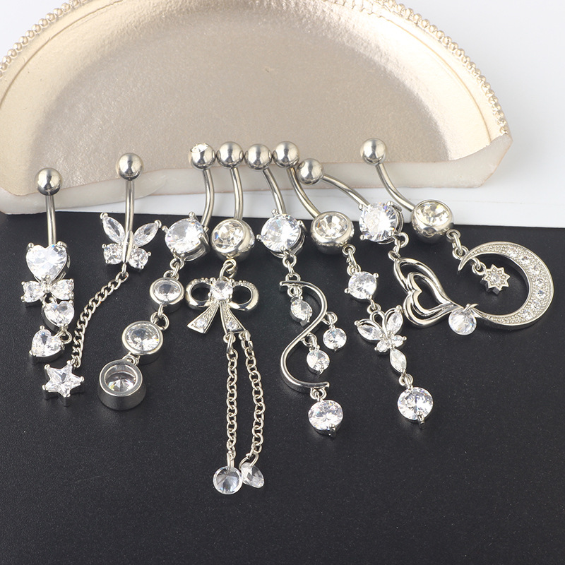 Women's Gender 1 Set Belly Rings Simple Style Water Droplets 304 Stainless Steel Belly Rings