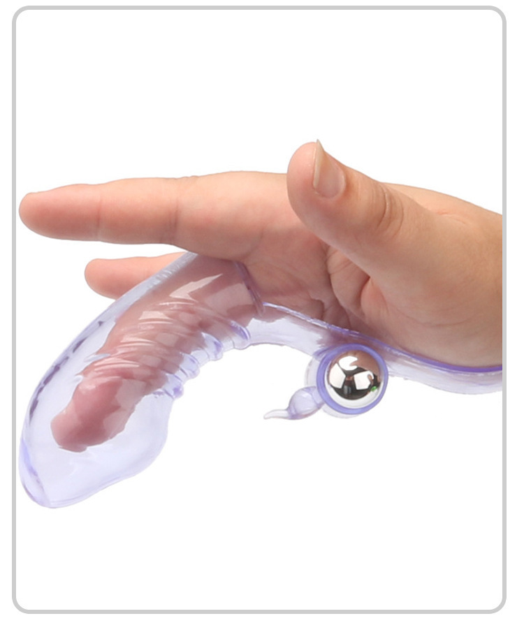 Spiked Vibrating Finger Sleeve in Black PVC for Couples Adult Play — detail image 8
