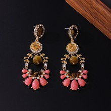 个性天然虎眼石耳坠优雅时尚重工中古耳饰复古vintage猫眼石耳环