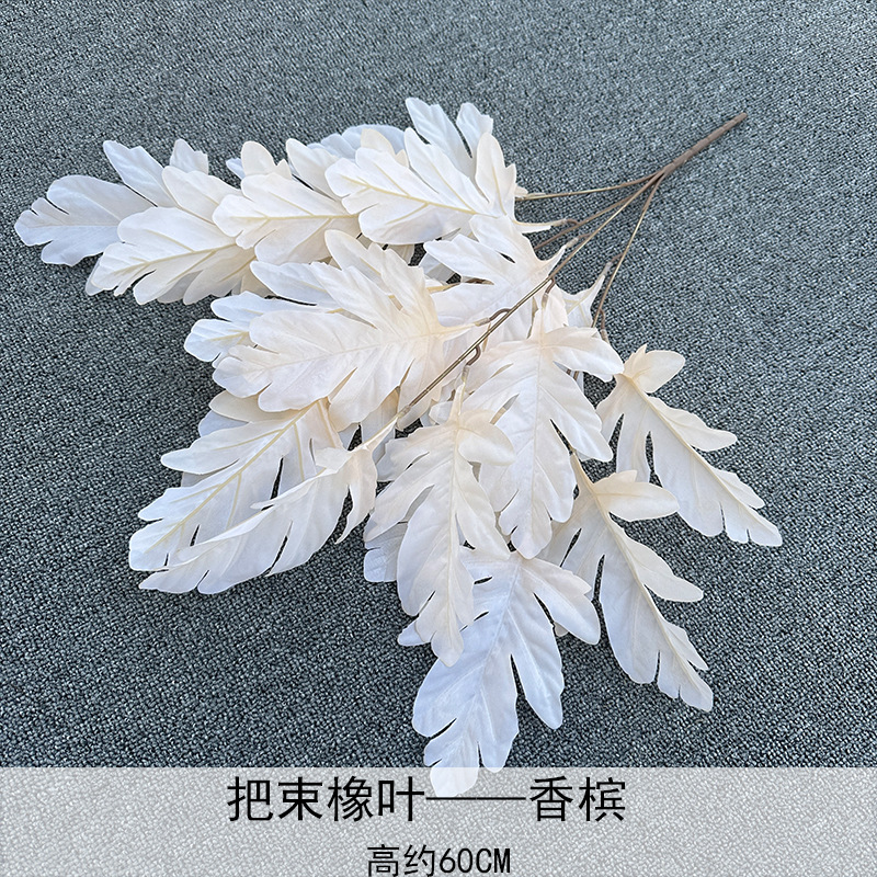 Cepillado mango de tela manojo de hojas de elefante decoración de salón de boda T diseño de mesa simulación planta verde hojas decoración del hogar flores falsas