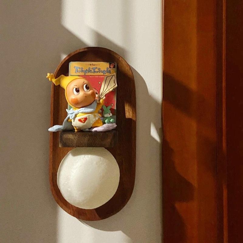 発光ナイトライト中世無垢材フレンチウォールマウント磁気壁装飾モダンクリエイティブ DIY B&B 壁アクセサリー|undefined
