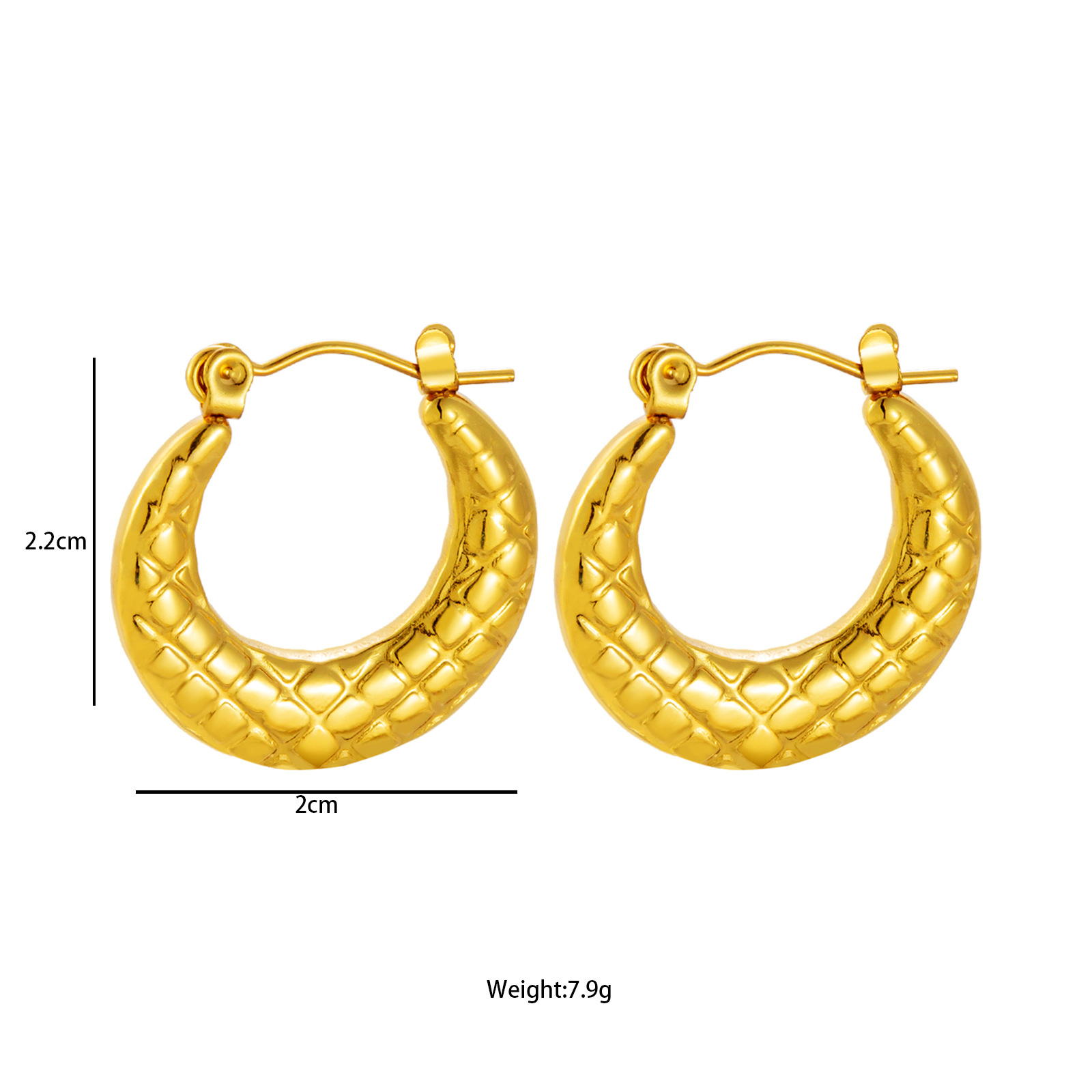 Pendientes de moda transfronteriza europea y americana, pendientes de textura con sentido de diseño, pendientes de todo fósforo, pendientes de acero de titanio que no se desvanece