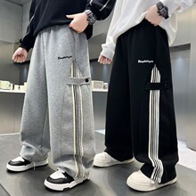 男童休闲裤秋装2025新款儿童炸街男孩运动卫裤大童春秋阔腿长裤子