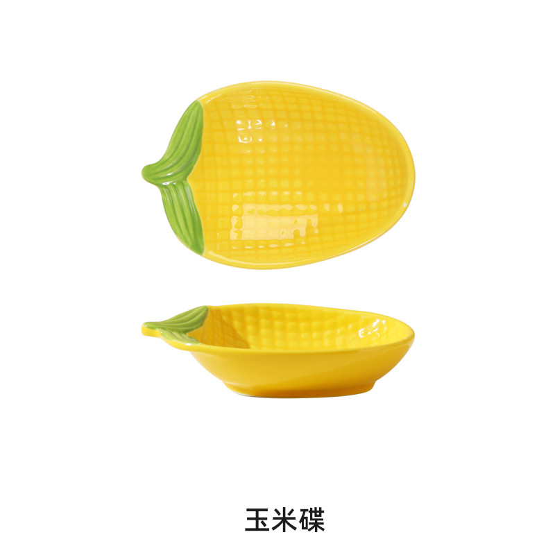 Frutas y verduras de cerámica creativas caseras platos de inmersión condimentos bocadillos de frutas y verduras