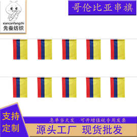14*21cm哥伦比亚串旗 方形球迷旗帜 20*28cm吊旗涤纶拉旗厂家现货