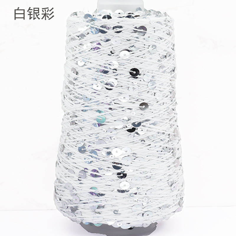 Silk Yue / mano DIY hilo de algodón multicolor brillante 3mm + 6mm sequilla 250 gramos de hilo de aguja de ganchillo