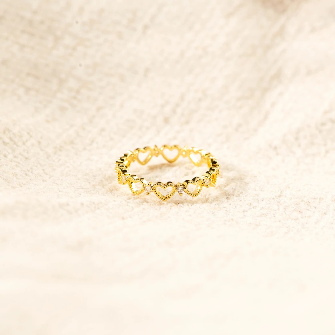6g Weight 925 Sterling Silver Gem Heart Shape Rings