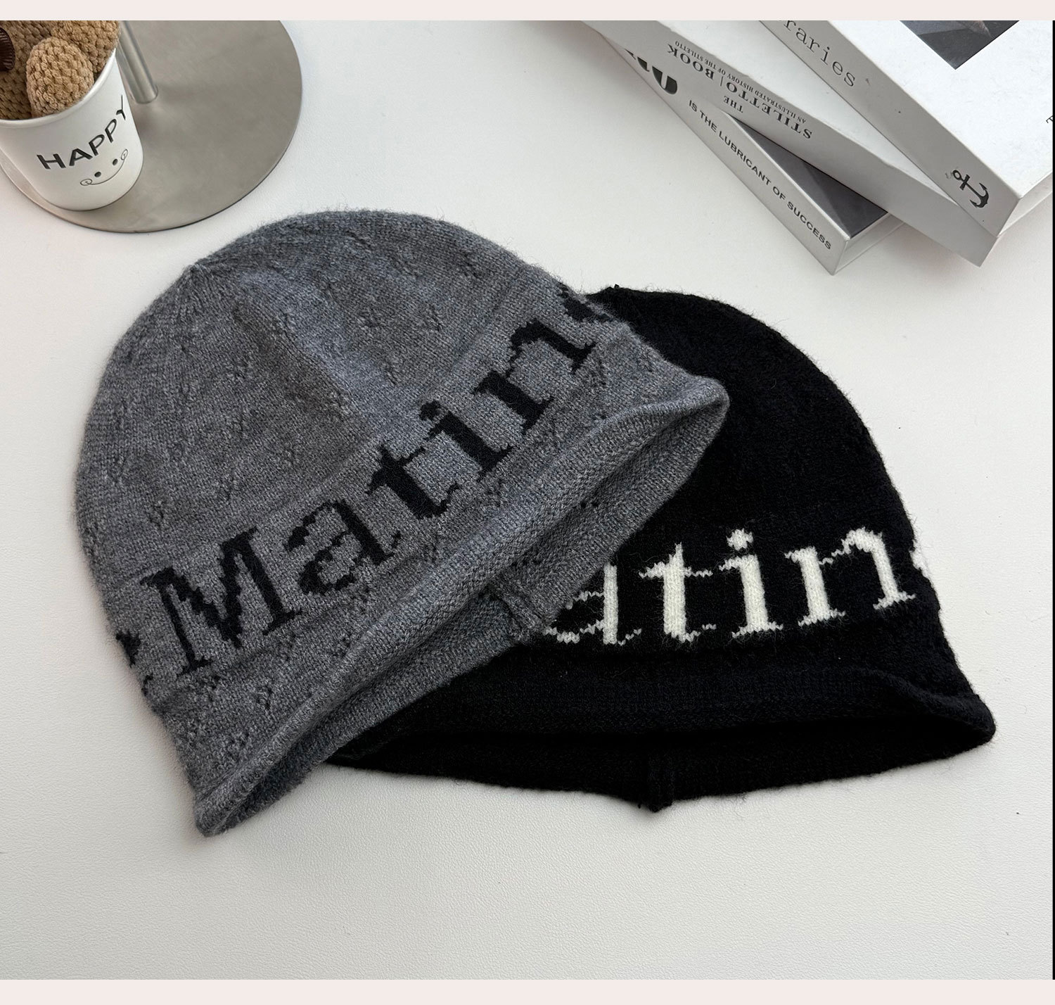 Maglione invernale caldo e soffice in stile giapponese, lavorato a maglia, in lana, con protezione per le orecchie, ampia circonferenza della testa, versatile cappello freddo_voghion.com