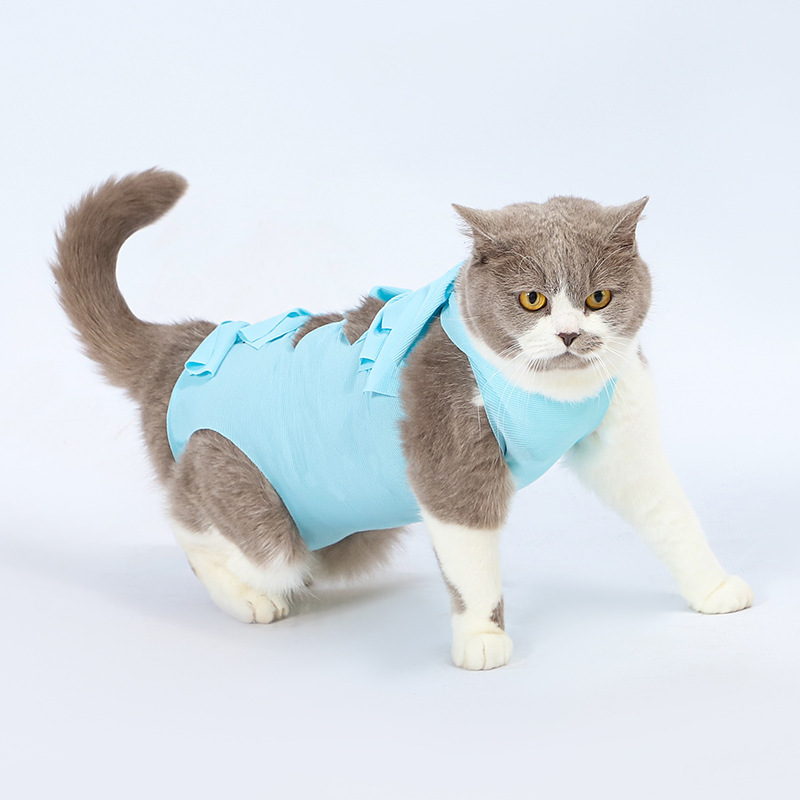 猫の不妊手術服、雌猫の離乳服、ペットの術後舐め防止服、雄猫の手術用ストラップ服、通気性のある離乳服|undefined