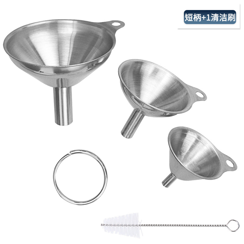 Embudo de acero inoxidable de tres piezas MINI embudo de aceite vinagre de vino especias aceite esencial salsa de llenado de fugas de aceite doméstico vino