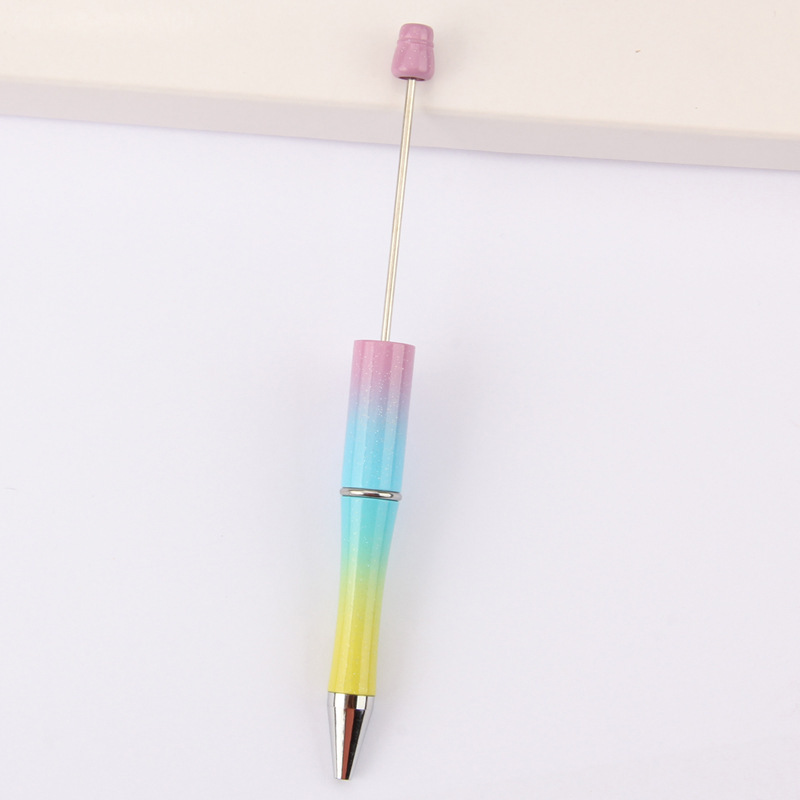 En stock al por mayor creativo de dibujos animados papelería DIY con cuentas bolígrafo logotipo imprimible