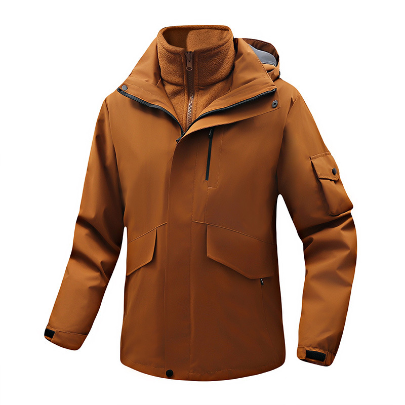 Jacketa de asalto al aire libre 3 - en - 1 desmontable para hombres y mujeres con un conjunto de dos piezas de terciopelo de invierno impermeable a prueba de viento abrigo de montaña