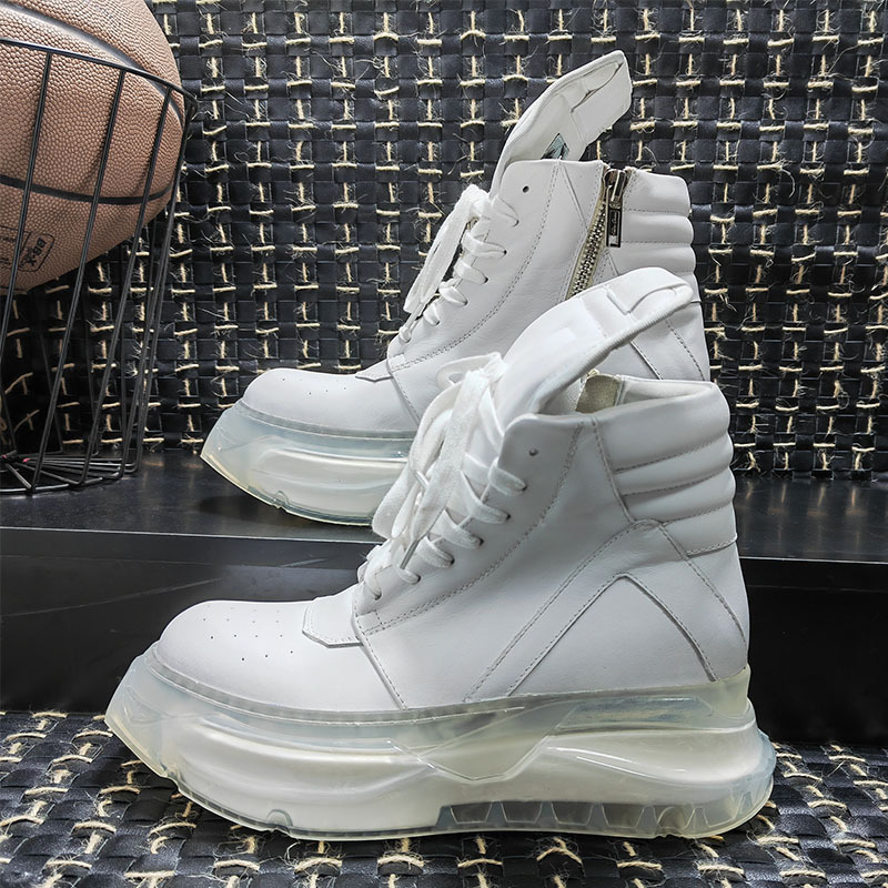 European Station Spring Martin Boots Men's Trendy Real Cowhide High-top Motorcycle Personalized Thick Sole Boots Men's Shoes