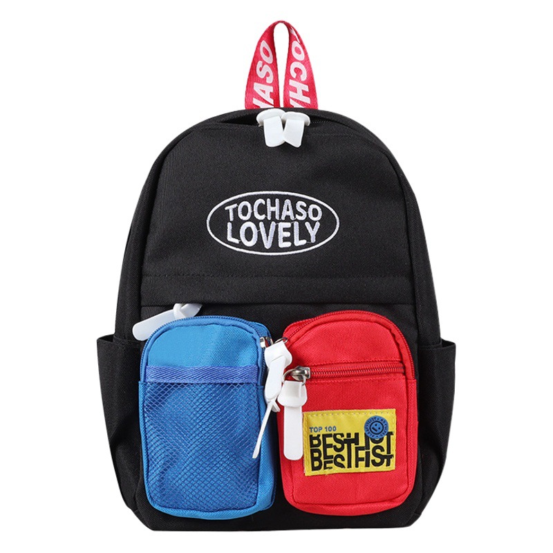 Korean Version of the New Boys' Backpack, Kindergarten Children's School Bag, Fashionable Double Pocket Children's Backpack, Cross-Border Wholesale
