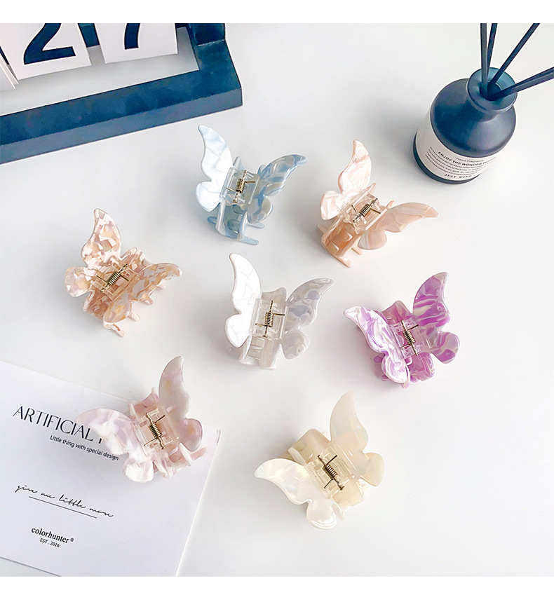 30g Weight Hair Claws Hair Accessories Type 1 Piece Quantity Street Occasion Acetic acid sheets Material Simple Style Butterfly Acetic Acid Sheets Plating Hair Claws 1 Piece