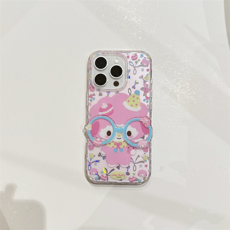 Gafas de lazo láser dulce y lindo Cordero para Apple 15Pro/16Pro Nueva 14/13 Chica 16PM