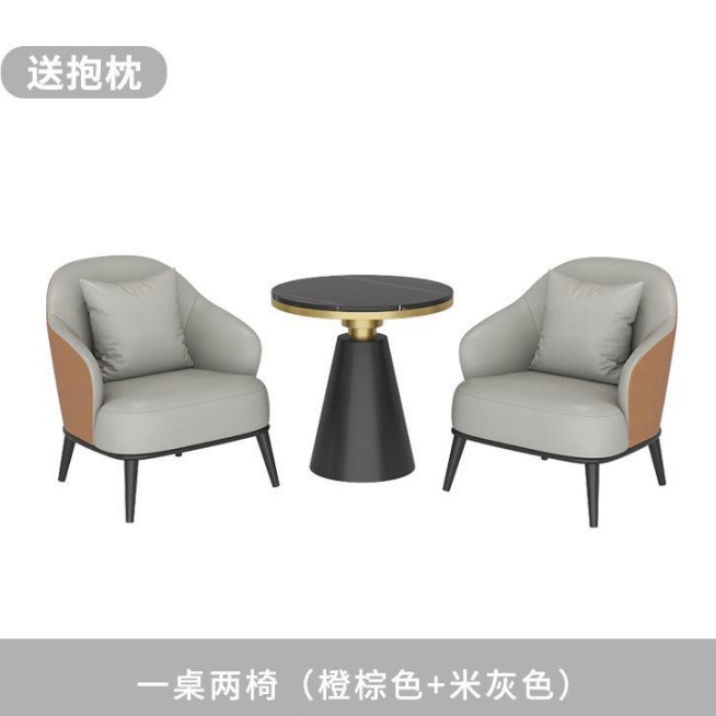 Mesa y silla de recepción Oficina de ventas Balcón de hotel de lujo simple Salón de belleza ocio Sofá para una sola reunión image 7