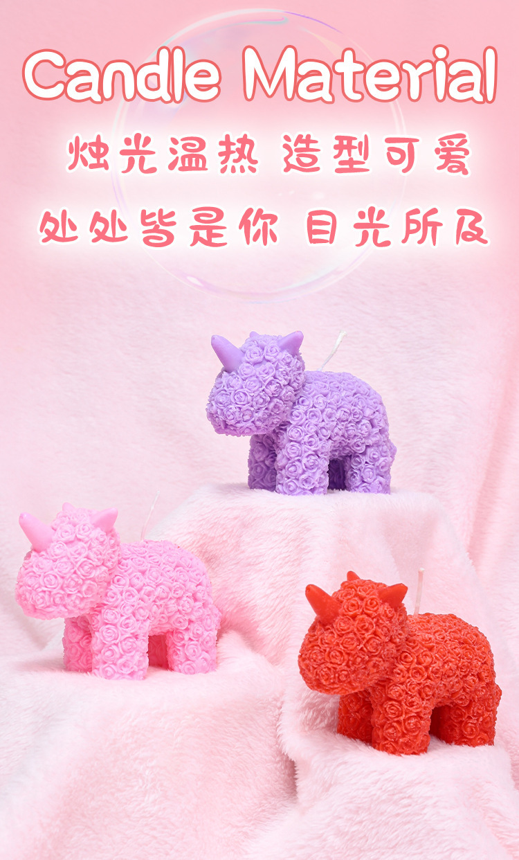 Rose Bear Low-Temperature Massage Candle in Soy Wax for Adult Couples — detail image 11