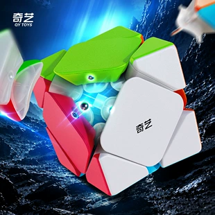 Головоломка-кубик Skewb Warrior Qiyi чёрно-цветной с шариковым позиционированием
