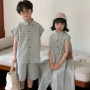 儿童宽松格子男女连衣裙