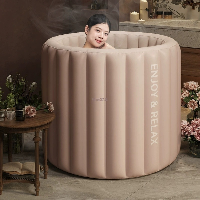 Inflatable Bath Bucket for Adults, Cloud Folding Adult Full Body Bath Bucket, Household Children's Inflatable Bubble Bath Bucket